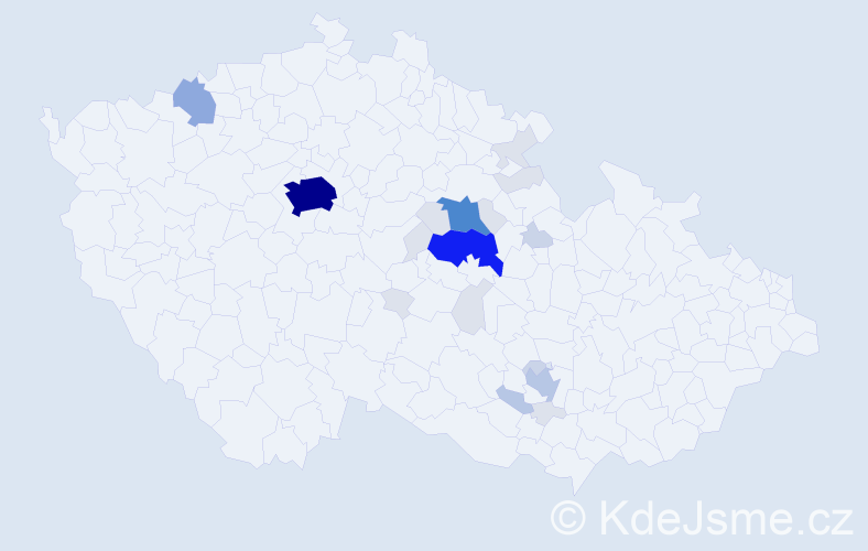 Příjmení: 'Kubant', počet výskytů 81 v celé ČR