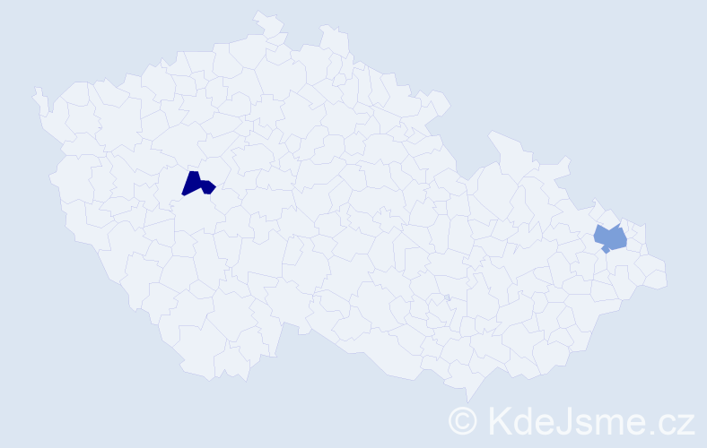 Příjmení: 'Končula', počet výskytů 6 v celé ČR