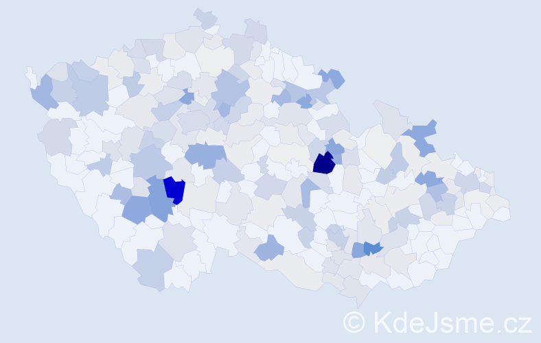 Příjmení: 'Kuchta', počet výskytů 770 v celé ČR