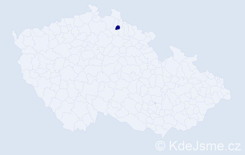 Příjmení: 'Dubeš', počet výskytů 5 v celé ČR