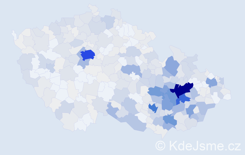 Příjmení: 'Koutná', počet výskytů 2000 v celé ČR