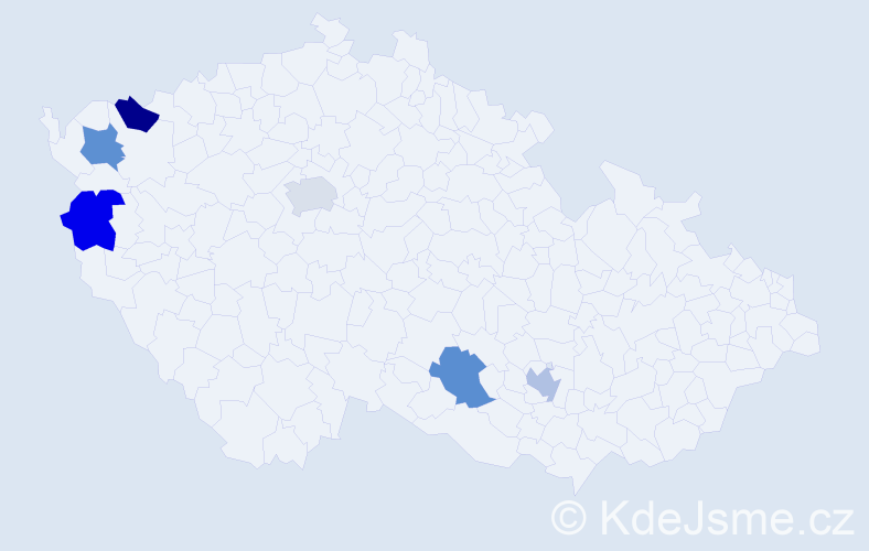 Příjmení: 'Zitzmann', počet výskytů 6 v celé ČR
