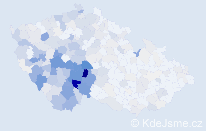 Příjmení: 'Míka', počet výskytů 1303 v celé ČR