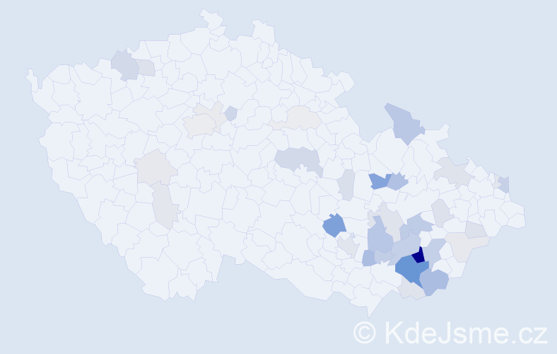Příjmení: 'Oharková', počet výskytů 118 v celé ČR