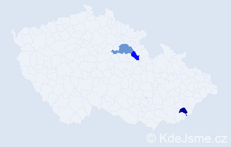 Příjmení: 'Pertot', počet výskytů 4 v celé ČR