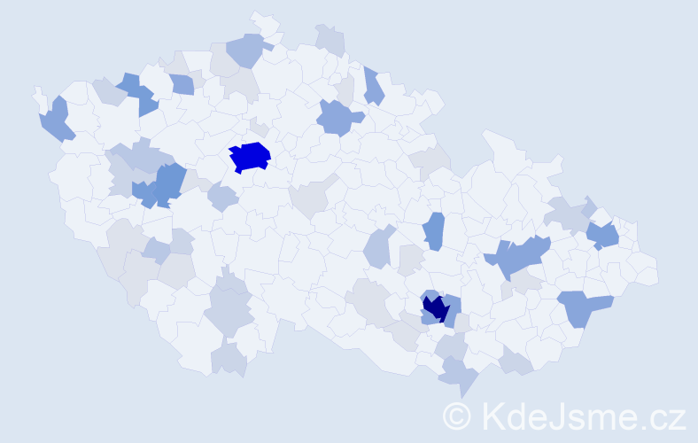 Příjmení: 'Kilian', počet výskytů 194 v celé ČR