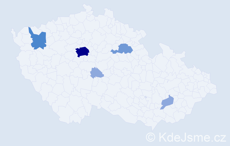 Příjmení: 'Kriglová', počet výskytů 13 v celé ČR