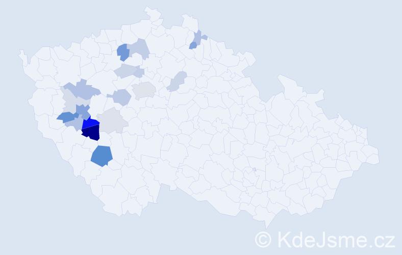 Příjmení: 'Tafatová', počet výskytů 52 v celé ČR