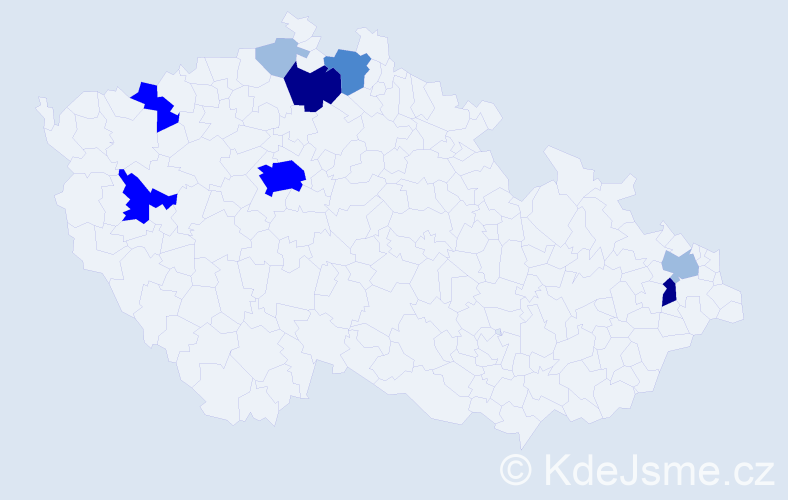 Příjmení: 'Kičura', počet výskytů 21 v celé ČR
