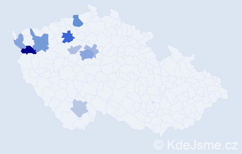 Příjmení: 'Lebedeva', počet výskytů 25 v celé ČR