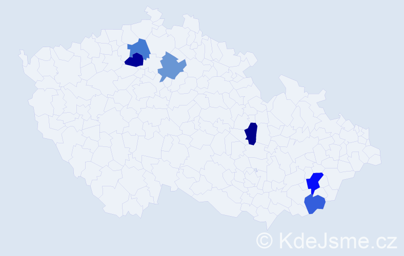 Příjmení: 'Altantsetseg', počet výskytů 7 v celé ČR