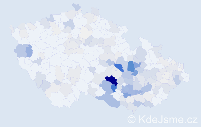 Příjmení: 'Zezula', počet výskytů 877 v celé ČR