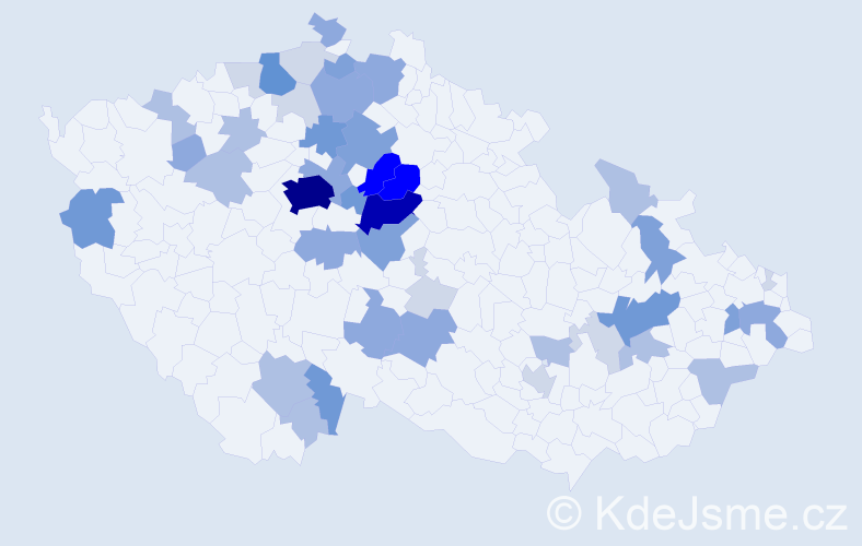 Příjmení: 'Podoláková', počet výskytů 156 v celé ČR