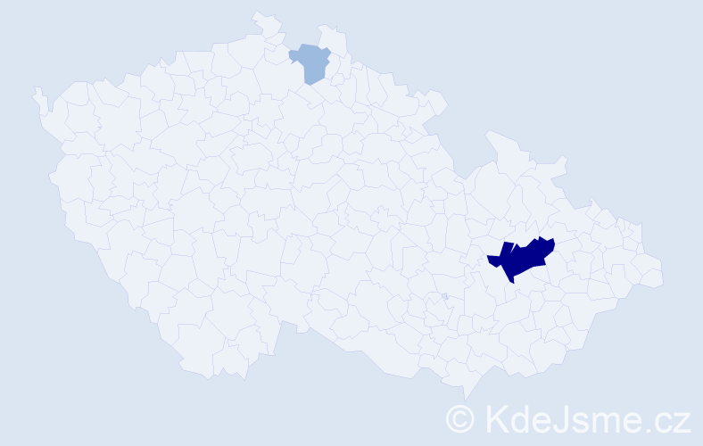 Příjmení: 'Milovová', počet výskytů 5 v celé ČR