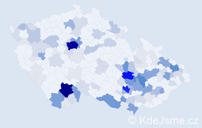Příjmení: 'Korčák', počet výskytů 430 v celé ČR