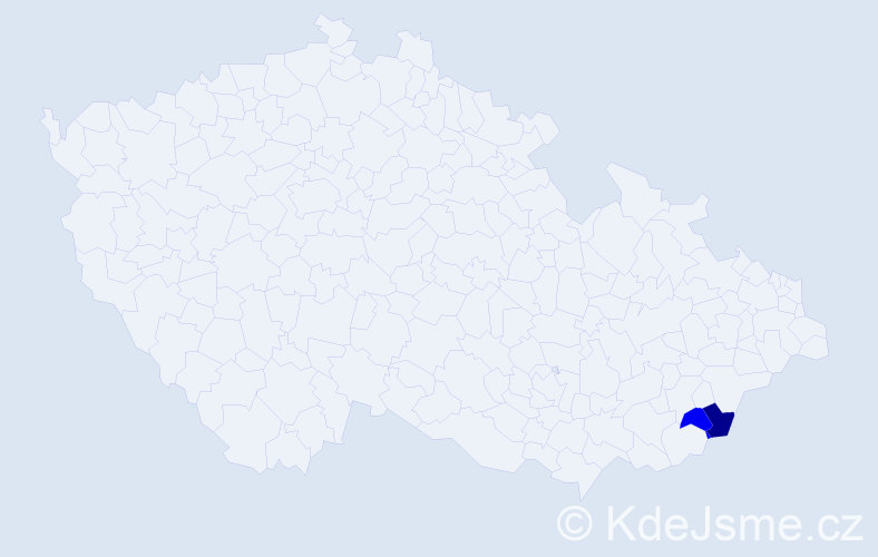 Příjmení: 'Trybusová', počet výskytů 5 v celé ČR