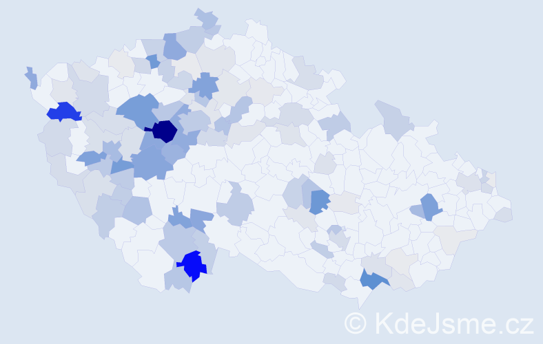 Příjmení: 'Štětka', počet výskytů 451 v celé ČR