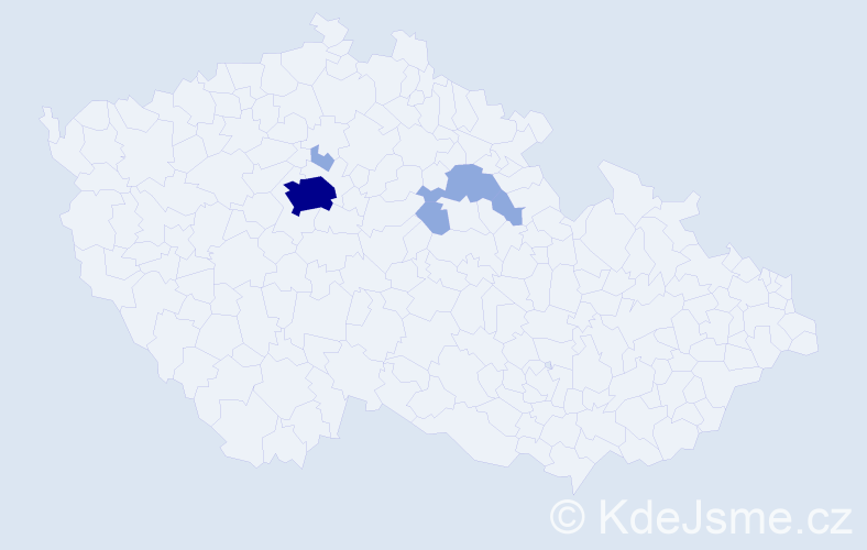 Příjmení: 'Nesl', počet výskytů 12 v celé ČR