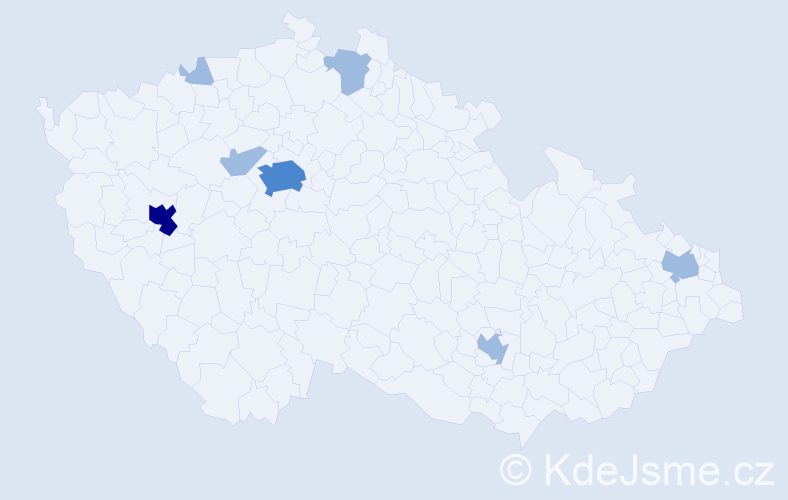 Příjmení: 'Delgado', počet výskytů 11 v celé ČR