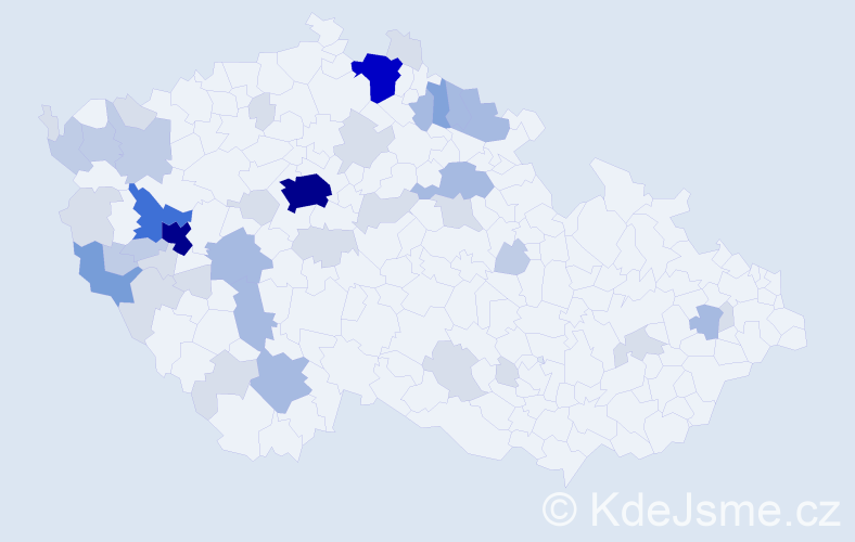 Příjmení: 'Koptík', počet výskytů 134 v celé ČR