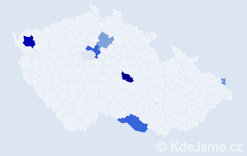 Příjmení: 'Domonkoš', počet výskytů 11 v celé ČR