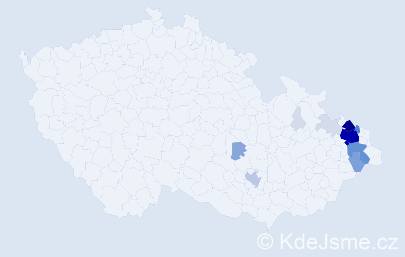Příjmení: 'Fulnečková', počet výskytů 64 v celé ČR