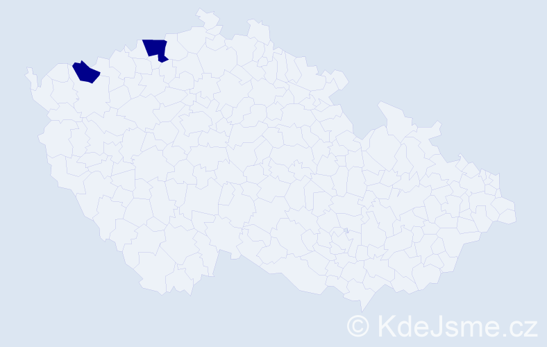 Příjmení: 'Knak', počet výskytů 2 v celé ČR