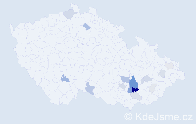 Příjmení: 'Nebojsová', počet výskytů 38 v celé ČR