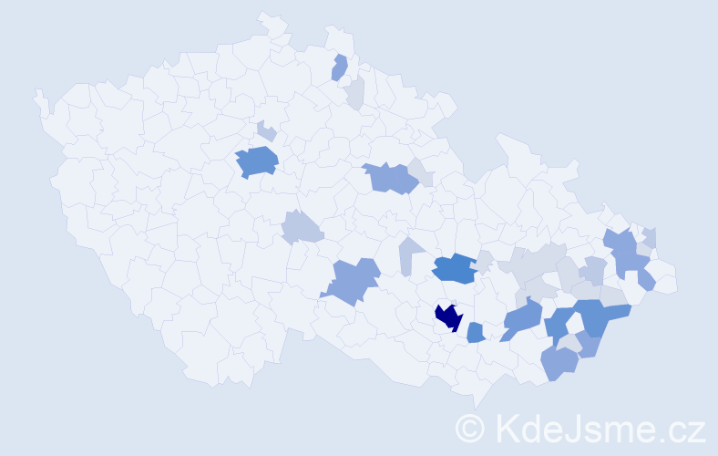 Příjmení: 'Sušil', počet výskytů 113 v celé ČR