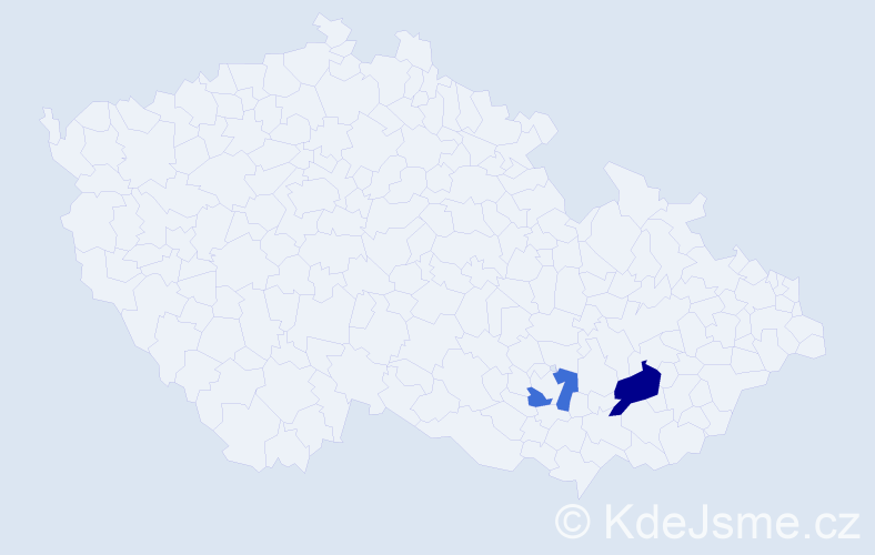 Příjmení: 'Pokoracká', počet výskytů 3 v celé ČR