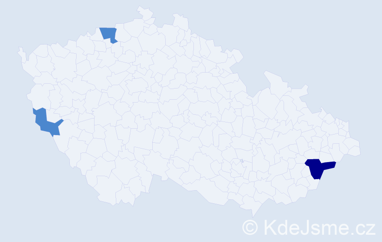 Příjmení: 'Ridel', počet výskytů 5 v celé ČR