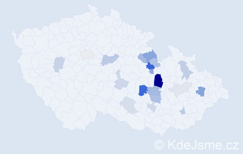Příjmení: 'Sejbal', počet výskytů 40 v celé ČR