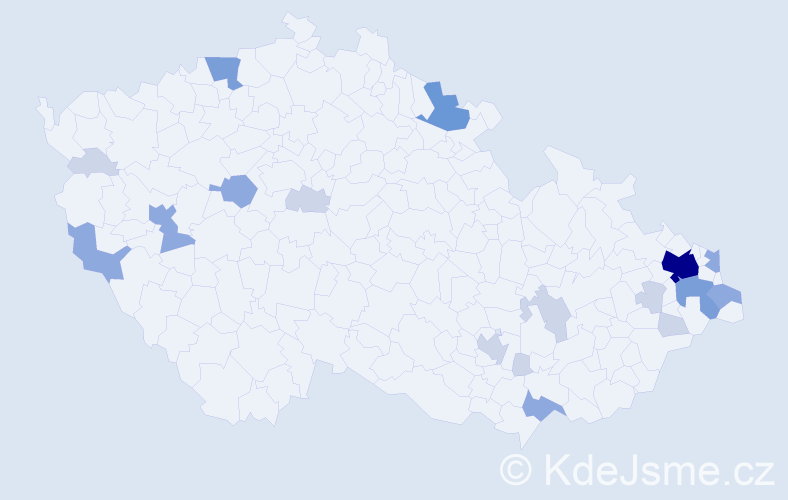 Příjmení: 'Kopera', počet výskytů 48 v celé ČR