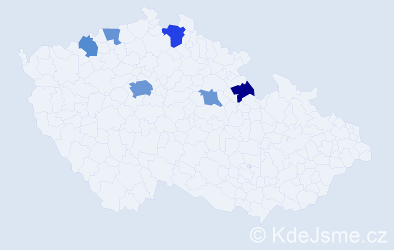 Příjmení: 'Hammad', počet výskytů 13 v celé ČR