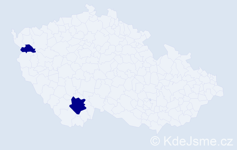 Příjmení: 'Bhattarai', počet výskytů 2 v celé ČR