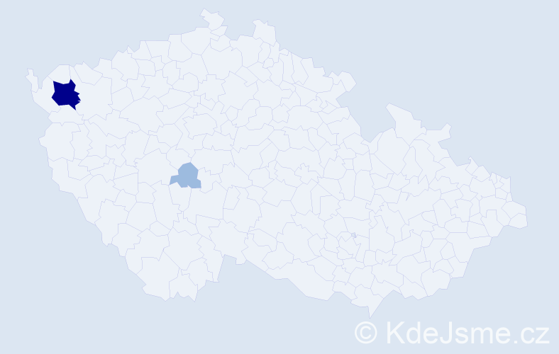 Příjmení: 'Kinczer', počet výskytů 5 v celé ČR