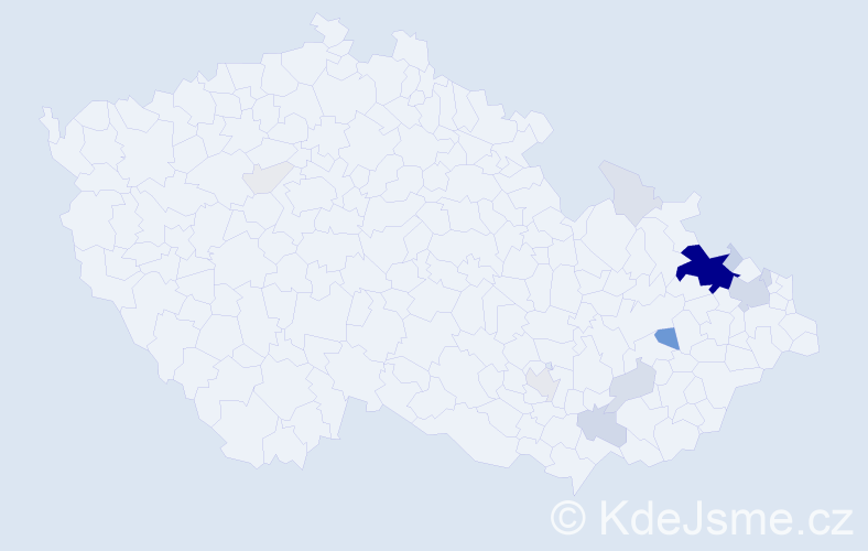 Příjmení: 'Mainuš', počet výskytů 67 v celé ČR