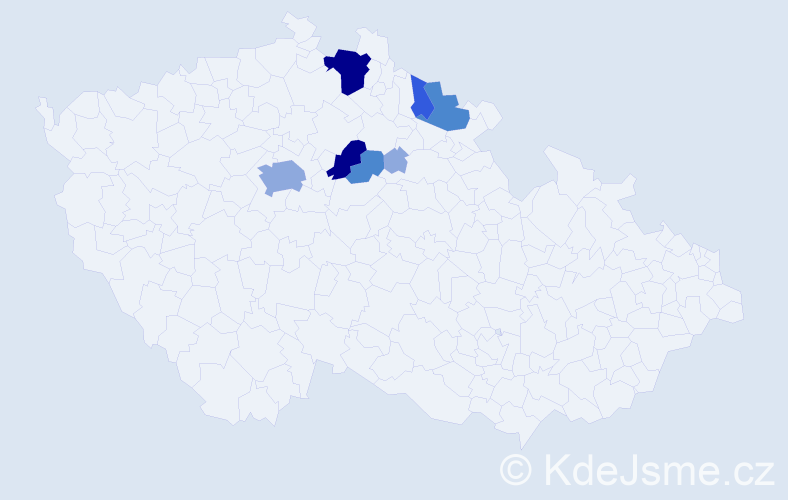 Příjmení: 'Kutifel', počet výskytů 19 v celé ČR