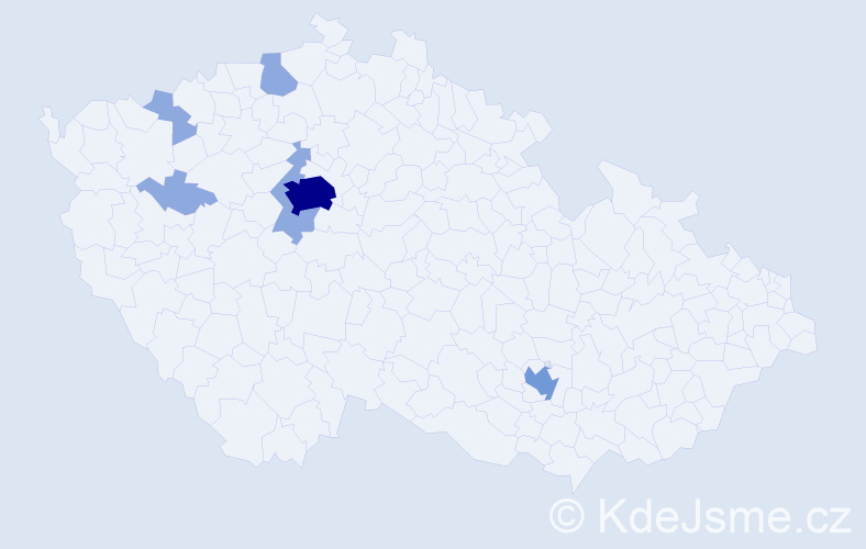 Příjmení: 'Zelinskyy', počet výskytů 13 v celé ČR
