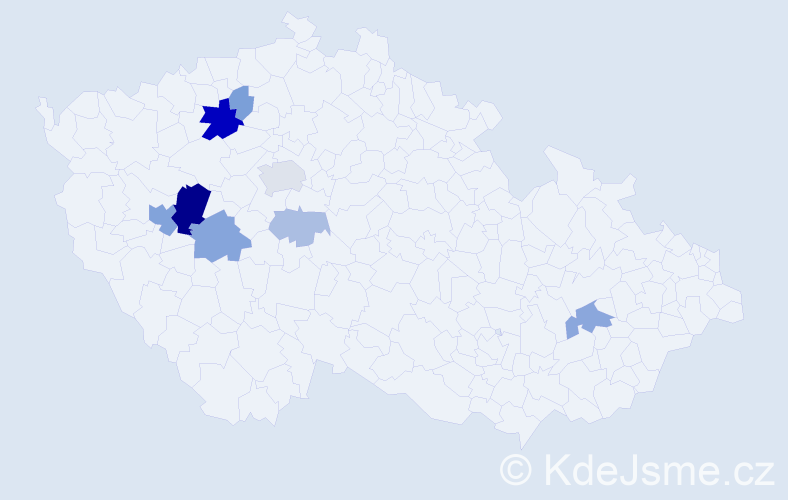 Příjmení: 'Lupáčová', počet výskytů 24 v celé ČR