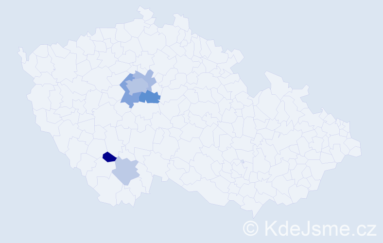 Příjmení: 'Martinicová', počet výskytů 14 v celé ČR