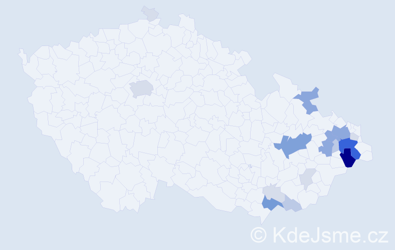 Příjmení: 'Tomančák', počet výskytů 63 v celé ČR