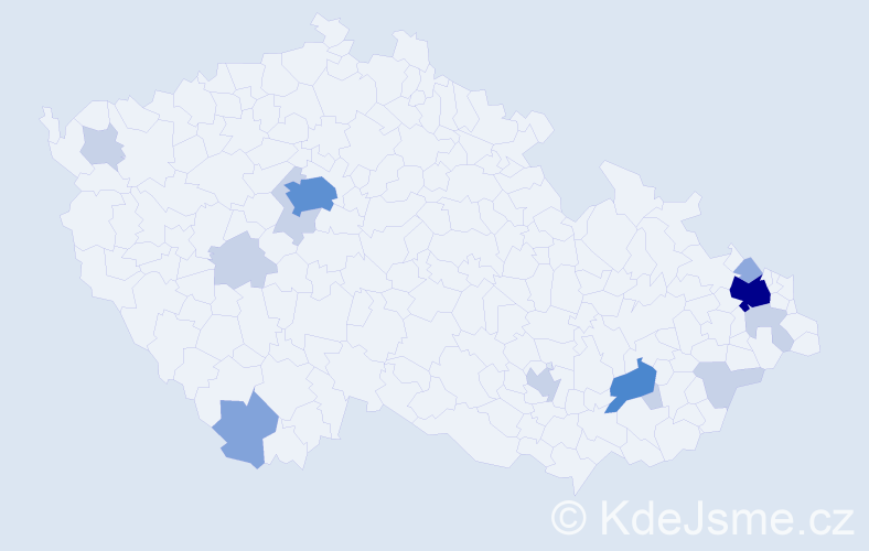 Příjmení: 'Adamíčková', počet výskytů 35 v celé ČR