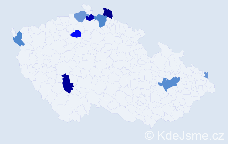 Příjmení: 'Tajbner', počet výskytů 12 v celé ČR