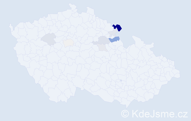 Příjmení: 'Nyškovský', počet výskytů 16 v celé ČR