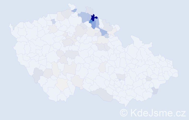 Příjmení: 'Rydval', počet výskytů 219 v celé ČR