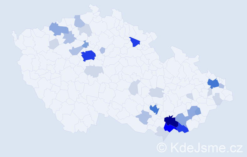 Příjmení: 'Robková', počet výskytů 116 v celé ČR