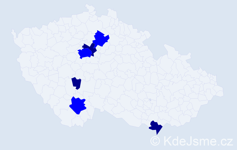 Příjmení: 'Kainrathová', počet výskytů 9 v celé ČR