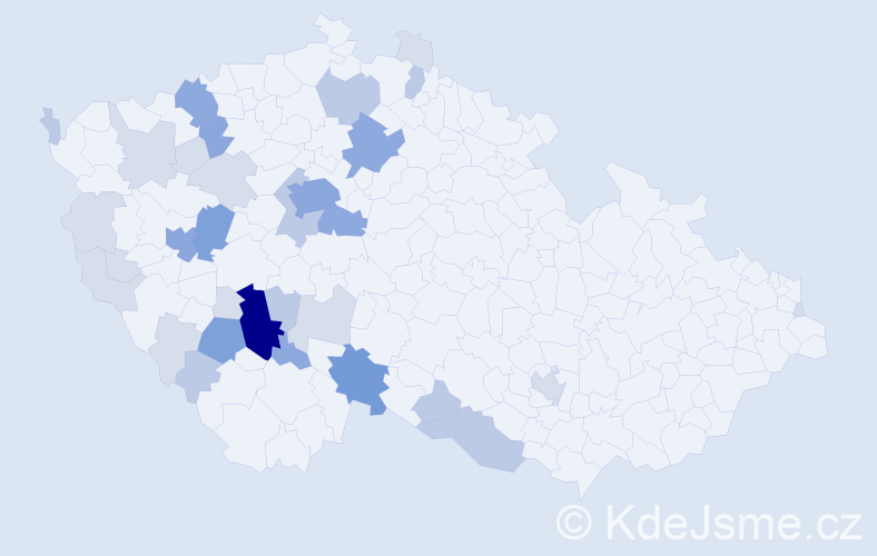 Příjmení: 'Málová', počet výskytů 87 v celé ČR