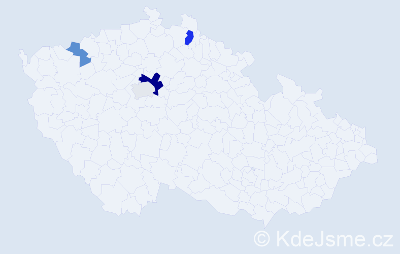Příjmení: 'Bezányiová', počet výskytů 8 v celé ČR